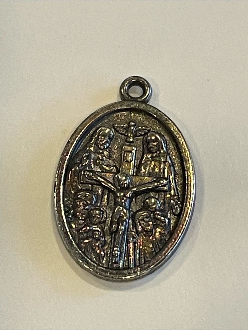 Religious Catholic Silver Tone Pendant #7670